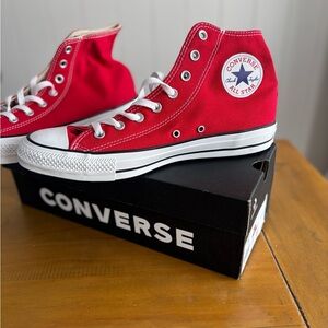 Converse All Star High Top Sneakers - Red with White Accents